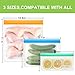 Anpro Reusable Food Storage Bags Leakproof - 11 Pack Anpro BPA Free Freezer Bags (2 Reusable Gallon Bags, 5 Resuable Sandwich Bags, 4 Reusable Snack Bags), Silicone Bags for Lunch