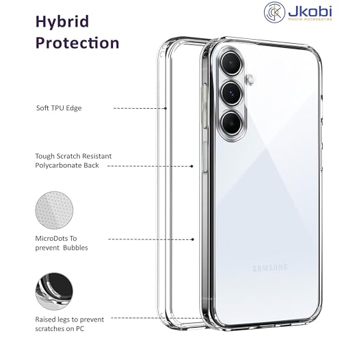 Image of Jkobi Back Cover for Samsung Galaxy A55 5G (Silicone Clear Shockproof Case with Camera Protection | Soft and Flexible | Transparent)