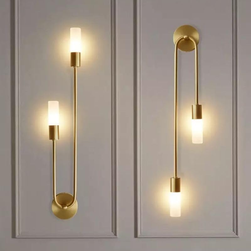 Antique Decoration Modern LED Wall Light for Home | Dual Arm Golden Finish Decorative Wall Lamp | Energy Efficient Sconce Light for Living Room, Bedroom, Hallway & Office (Pack Off 2-)"-image-36
