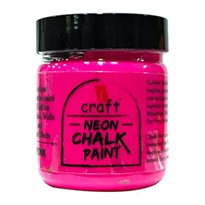 iCraft Neon Chalk Paint, Home Decor Chalk Paint 100ml Non Toxic, Eco Friendly Paint Gives Chalky and Matte Finish. (Neon Pink) (Neon Pink)