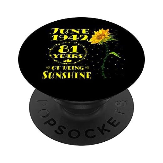 81 cumpleaños 81 años de edad, amantes de los girasoles nacidos en junio de 1942 PopSockets PopGrip Intercambiable