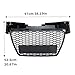 Gloss Black Front Bumper Radiator Grille Compatible With Audi TT TTS MK2 2007-2014 8J0853651L
