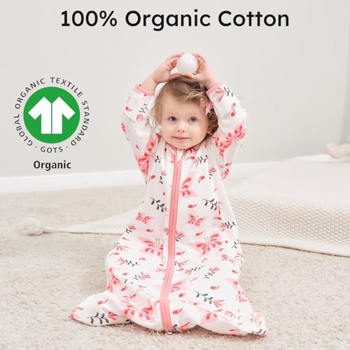 Image of Yoofoss Baby Sleep Sack 18-24 Months Long Sleeve Wearable Blanket Baby 100% Cotton 2-Way Zipper 0.5 Tog Toddler Sleeping Sack, Lightweight(X-Large)