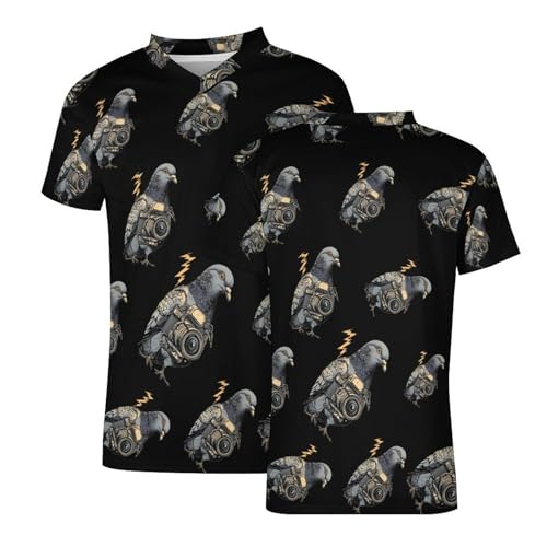 Camiseta deportiva para hombre con estampado resistente de Pigeons With Camera 4