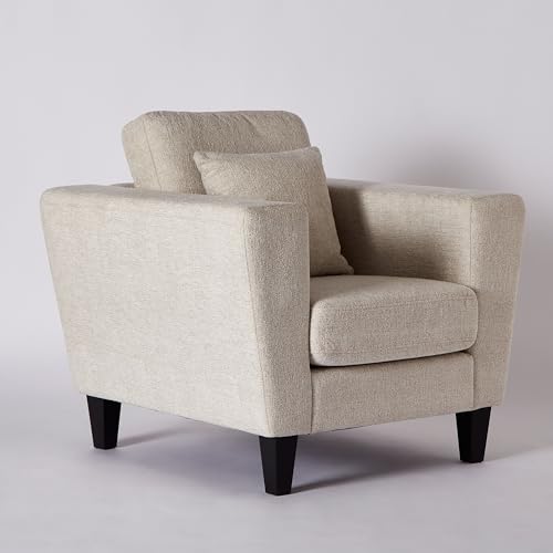 Image of Cathy Sofa 1 Seater Sofa Set (Beige) | Fabric Sofas One Seater Sofa for Home Living Room Bedroom Office | 1 Year Warranty