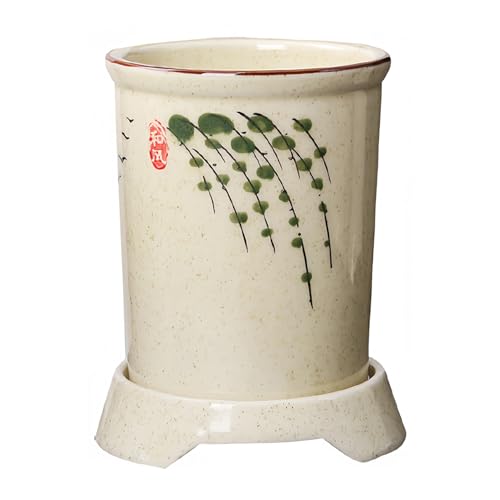 Dowbom Escurrecubiertos de cerámica japonesa para palillos, estante de drenaje, soporte para cubiertos con asa, soporte para palillos para cocina (A)