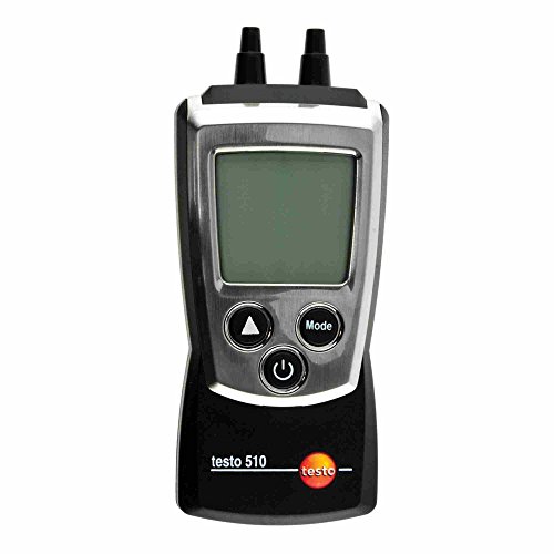 Testo 0560 0510 Pocket Pro Pressure Meter with Air Velocity, 0 to 100 hPa Range, +/- 0.01 hPa Resolution, 2 Type AAA Battery