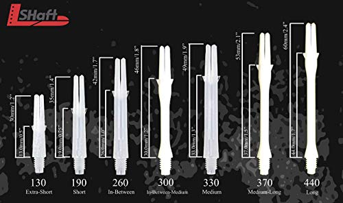 L-style Carbon Dart Shafts – Spinning Slim – 440 (Slim) – White
