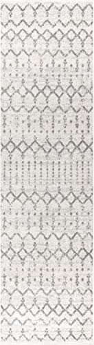 Jonathan Y Moh101B-28 Moroccan Hype Boho Vintage Diamond 2 Ft. X 8 Ft. Runner-Rug, Bohemian, Southwestern, Casual, Transitional, Pet Friendly, Non Shedding, Stain Resistant, Easy-Cleaning, Cream/Gray #TOP1