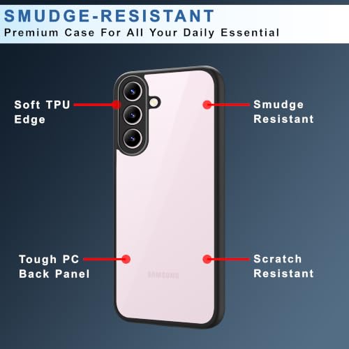 Image of CEDO Backcover for Samsung Galaxy A57 (5G) | Camera Protection Bump Shockproof Edge | Ultra Hybrid Transparent Acrylic Clear TPU+PC Hard Backcase Cover (Black)