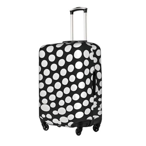 Travel Elastic Luggage Cover,Black White Polka Dots Pattern Print Suitcase protection cover Case Cover with zipper.2