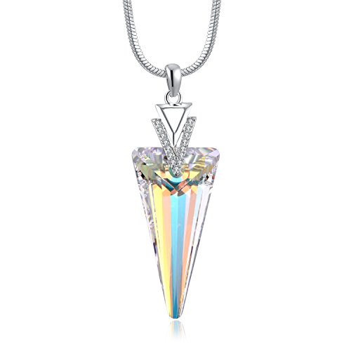 SUE'S SECRET Colliers avec pendentif triangle en cristal pour femme - Power Pop chic - Cadeau pour elle Anniversaire de la fête des mères