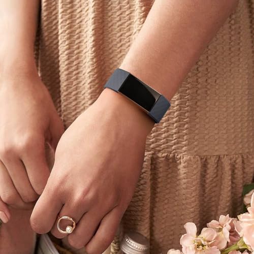 Image of Tobfit Watch Strap Compatible with Fitbit Charge 4 / Fitbit Charge 3 (Watch Not Included), Removable Soft Belts for Charge 3 /4 Wristband, Smartwatch Band for Men & Women (S, Midnight)