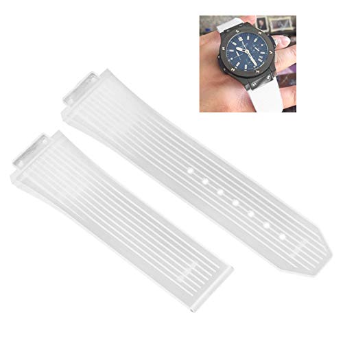 Preisvergleich Produktbild Pbzydu Silikonarmband mit vertikalen Streifen, Ersatzarmbänder, Zubehör 17 mm(Weiß)