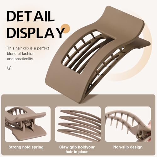 image for Ehaler 8 Pack French Flat Hair Clips for Women – Large Matte No-Slip