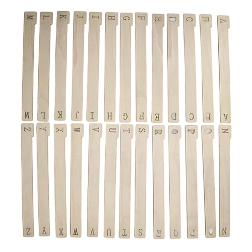 Emdvsco Separadores de discos de madera, 26 piezas de almacenamiento de madera, separador de alfabetos, para estante vertical horizontal, álbum, marcapáginas, entusiastas de la música