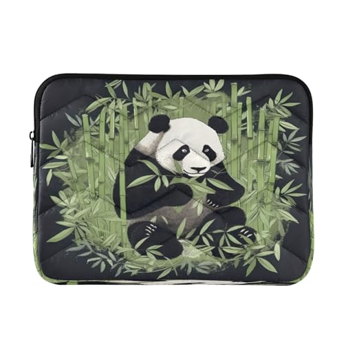 Funda para portátil panda eats bamboo 13-14 pulgadas