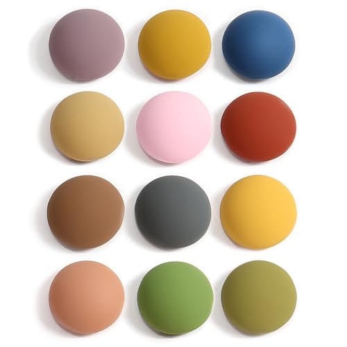 12 imanes decorativos redondos multicolor mate