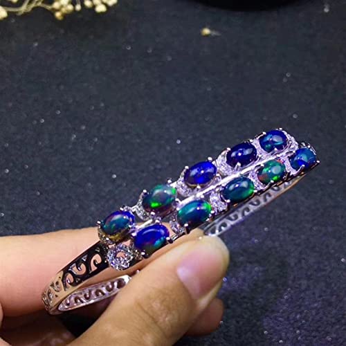 Bracelet en opale noire à la mode en argent 925 pour femme et jeune mariée
