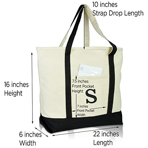 Bolso Tote Inicial Personalizado Negro con Cierre miniatura 3