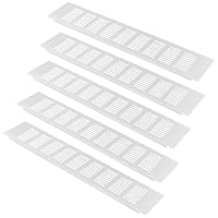 JIEHIN 5 Stück Lüftungsgitter Tür 400 x 80mm, Aluminium Belüftungsgitter, Ventilation Grille Aluminium Lüftungsgitter für Kühlschrank Badezimmer Schrank Schuhschränke Wohnmobil