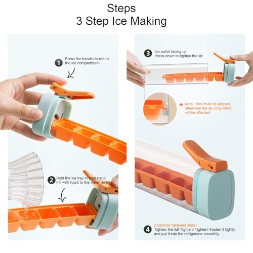 Molde para cubitos con asa, 6 compartimentos, naranja miniatura 5