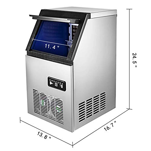 SHKUU 50KG Kommerzielle Eismaschine 110LBS Eiswürfelmaschine Maschine Digitale Steuerung Kühlung für Bar Home… – Bild 3