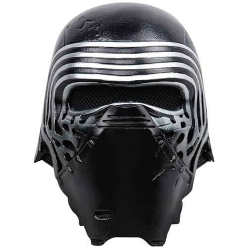 Applysu Kylo Ren - Máscara de luxo preta de cabeça completa, capacete Kylo Ren para fantasia de Halloween, bailes de máscaras, acessórios de cosplay