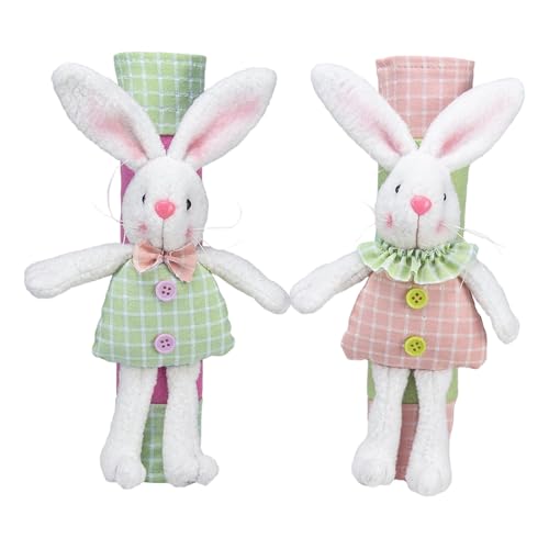 Fundas para manijas de electrodomésticos con diseño de conejo de Pascua protector 2