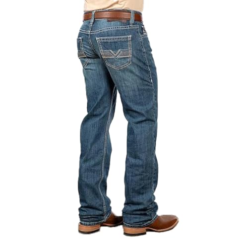 Rock & Roll Double Barrel Straight Flat Emboidered Jeans