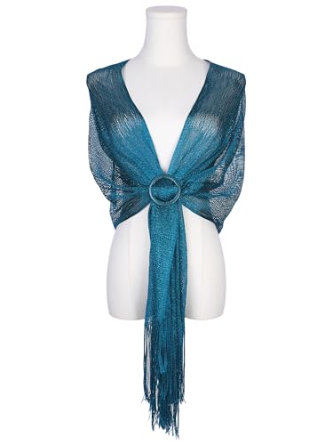 Women Shawls and Wraps for Evening Dresses, Bling Sparkly Shiny Shimmer Dressy with Buckle3