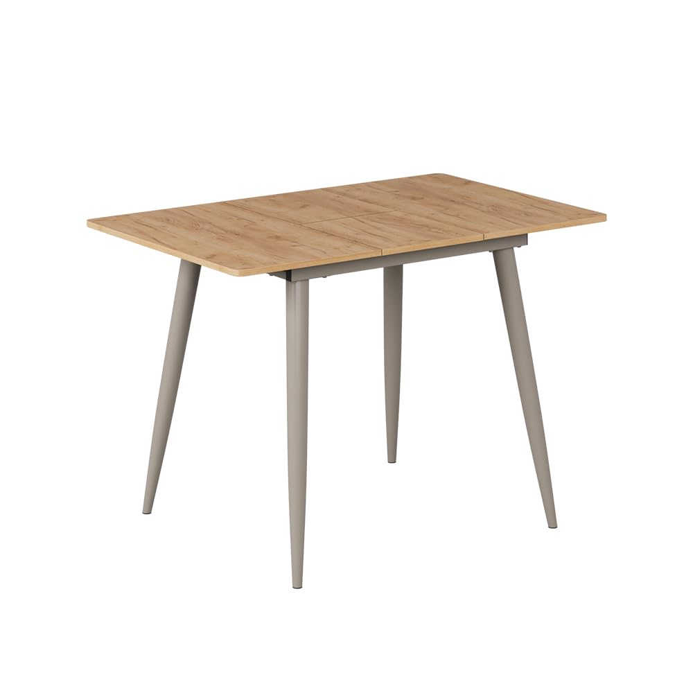 Vicco Stół jadalny "Beaver", Dąb goldkraft/Szary, 80-110 x 70 cm | Możliwość rozbudowy, pour une utilisation flexible comme table à manger ou de travail