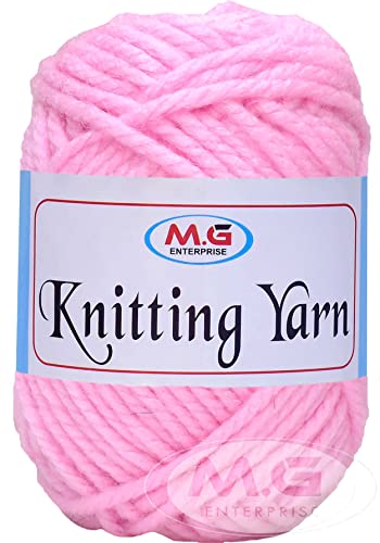 Image of M.G ENTERPRISE Knitting Yarn Thick Chunky Wool, Pink 300 gm Best Used with Knitting Needles, Crochet Needles Wool Yarn for Knitting. by M.G ENTERPRISE