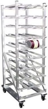 Kelmax Aluminum Can Rack For # 10 Cans, W/ 5" Poly U Plate Casters