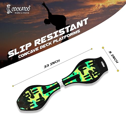 Image of Wave Board Waveboard with Carry Bag, LED Flash Colorful Lights in 2 Wheels Skateboard, Outdoor Skateboard for Kids(Standard Size.