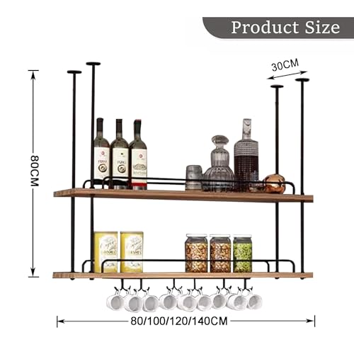 Support de plafond pour bouteilles de vin et verres à pied de cuisine - 3