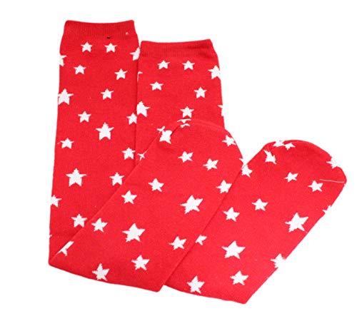 Calcetines de caña alta para disfraz de zorro con estrellas para niñas de 5/6/7/8/9/10/11 Rojo Stars - Red Talla única Cover