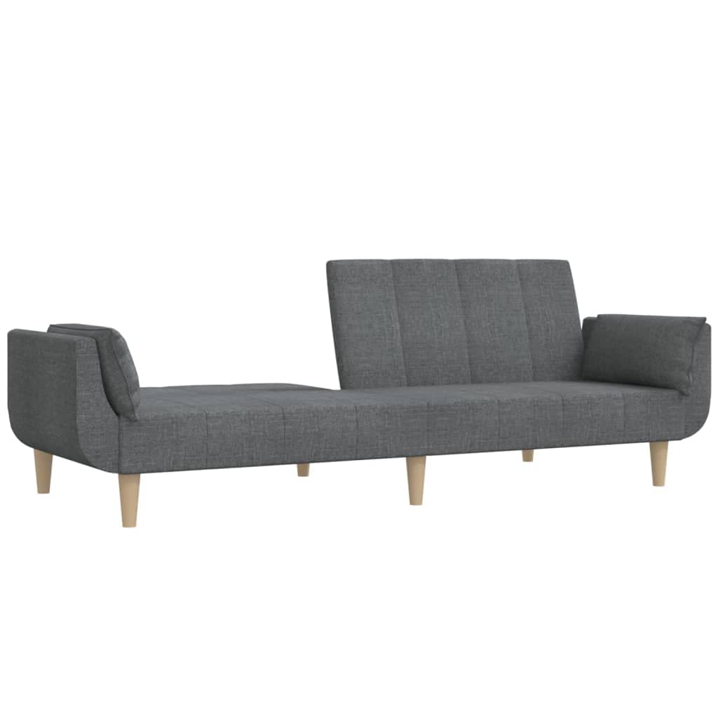 Sofá cama de 2 plazas, color gris claro, 220 x 84,5 x 69 cm, funda de tela de poliéster, sofá cama 2 en 1 con marco de madera, pequeño sofá cama para salón, dormitorio de invitados o