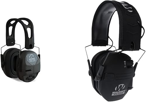 Walker's Recargable ligero tiro caza gama electrónica delgado perfil bajo protección auditiva FireMax orejeras