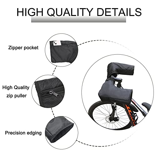 DNIEBW Acessórios de bicicleta E para adultos, luvas à prova d'água, aquecedor de bar de bicicleta,