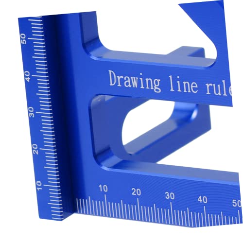 POPETPOP Multi-function 45° 90° Angle Measuring Tool and Triangle Ruler for Drawing Woodworking Measurement Blue - Image 4