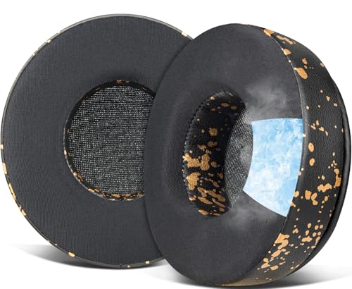 Image of SOULWIT Cooling-Gel Earpads Replacement for Skullcandy Hesh & Hesh 2 Wireless Over-Ear Headphones, Ear Pads Cushions with Noise Isolation Foam - Black Gold
