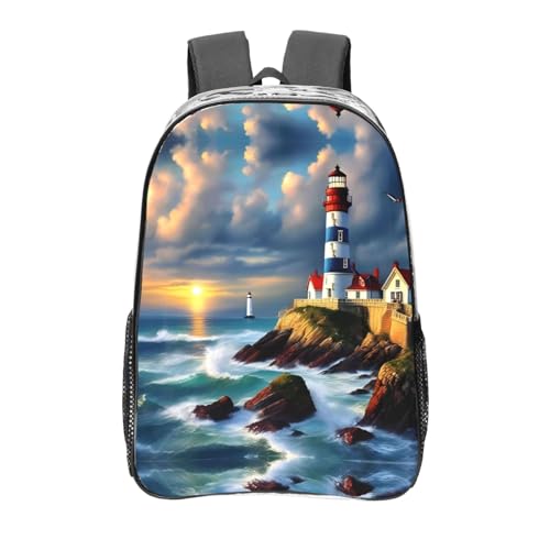 Sac à dos transparent Lighthouse contre l'oubli d'affaires avec poches de rangement