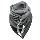 Écharpe Femme Hiver Avec Bouton Vintage  Écharpes Châles Mode Chic Couleur Unie  Écharpe Triangle Femme Chaud Décontracté ÉCharpe Chaud Coton RéTro Automne Hiver Doux Wrap Scarf Châles Pas Cher