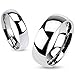 Marimor Jewelry His and Her 3 Piece Stainless Steel 1.65 Carat Cubic Zirconia Bridal Set and Men's Classic Wedding Band