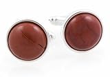 Jasper Cufflinks Domed Sterling Silver Plate Cuff Links