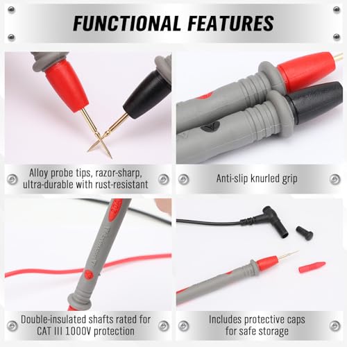 image for SWANLAKE GARDEN TOOLS SWANLAKE 2-Piece Multimeter Test Probes, CAT III