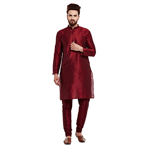 Image of SOJANYA (Since 1958 Men's Royal Blue Dupion Silk Kurta & Churidaar Pyjama