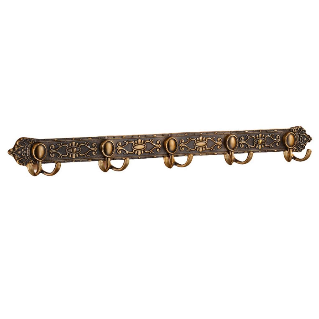 ZHOUXIAO Vintage Metal Coat Rack Wall Mounted with Hooks, Antique Heavy Duty Coat Hook Rail, Hat Robe and Towel Hooks Rack for Bathroom, Entryway, Mudroom 6hook