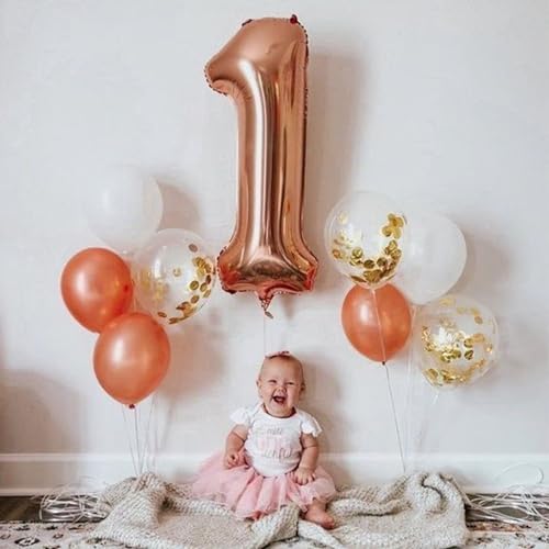 Image of 6 Balloon Numbers Birthday Decorations, 40In Rose Gold Balloons for Party | Eye-catching Appearance, Perfect Decorative Centerpieces, Convenient Self-sealing Structure, Widely for Various Occasions